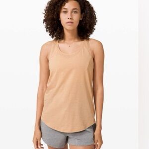 Lululemon Love Tank Pleated Cream White Striped